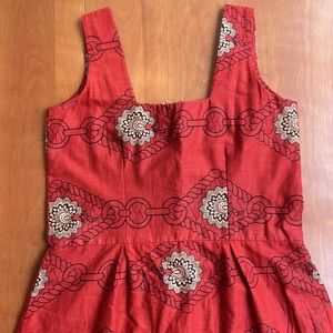 Handmade West African A-Line Sleeveless Dress in Authentic Cloth Size L
